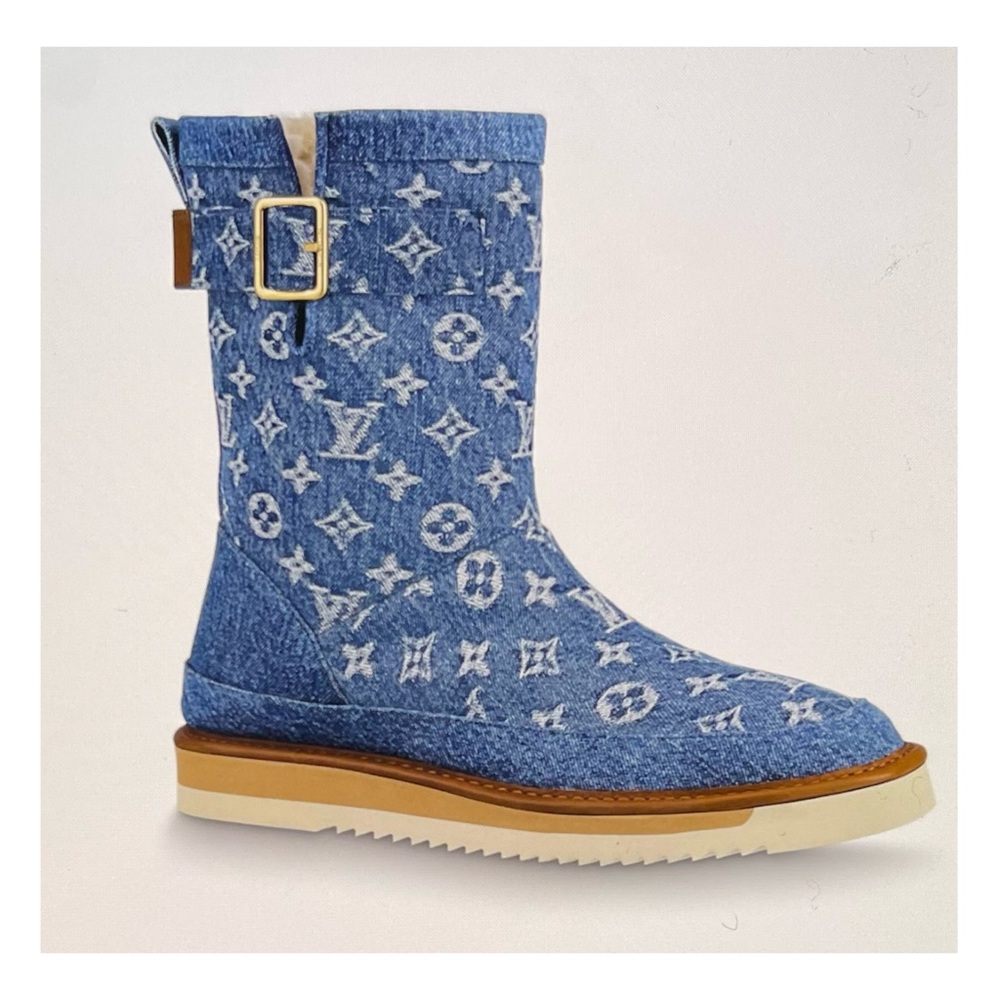 Louis Vuitton X Nigo - LV Cosy Boot in Navy Blue Denim and Shearling